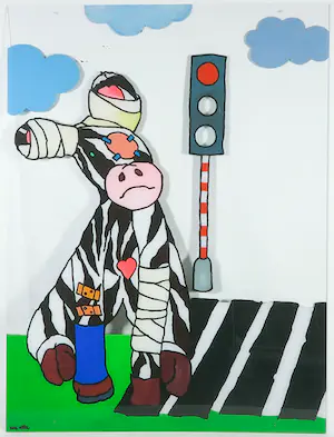 Ella Steenmeijer - Acryl op plexiglas, Kindertekening kopen? Bied vanaf 1!