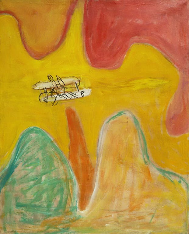 Hugh Weiss - Vol d’avion, olieverf op doek verkocht voor € 350!