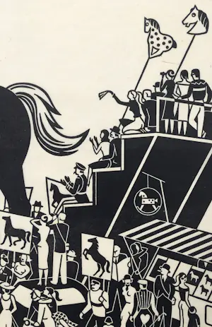 Gerd Arntz - Het grote paard - Verborgen leiders - 1955/1986 kopen? Bied vanaf 250!