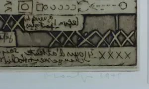 Jan Montyn - Ets, Vietnam Graffito - Ingelijst kopen? Bied vanaf 100!