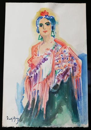 Freek van den Berg - Portret van een Spaanse dame kopen? Bied vanaf 90!