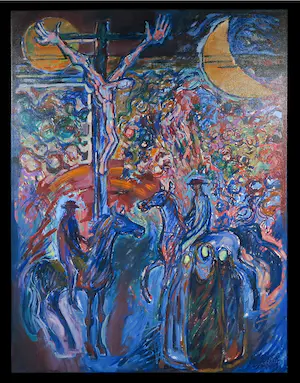 Willem Claassen - Acryl op doek, Kruisiging (Zeer Groot!) kaufen? Bieten Sie von 1!