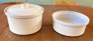 Kaj Franck - Witte stapelbare schalen - servies Kilta/Teema - Arabia Finland verkocht voor € 1!