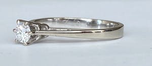 18 karaat witgouden ring met diamant ca  0.23 ct kopen? Bied vanaf 350!