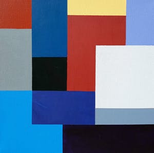 Niet of onleesbaar gesigneerd - Geometrisch abstract, acrylverf op doek (ingelijst) kopen? Bied vanaf 1!