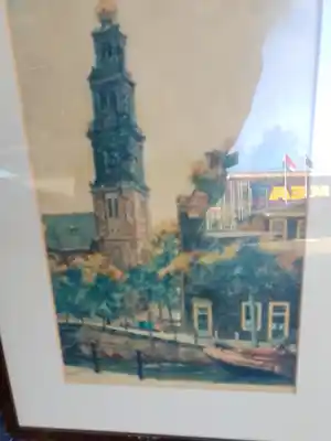 Cornelis Brandenburg - Westerkerk in kleur - ingelijst - 24266 verkauft für € 80!