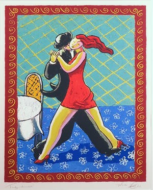 Jacques Tange - Zeefdruk, Tango dinner - Ingelijst kopen? Bied vanaf 70!