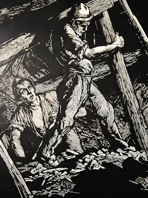Hermann Kätelhön - original - 1925 - Große monochr. Lithographie "Berg-arbeiter" bleistift sign. kopen? Bied vanaf 73!