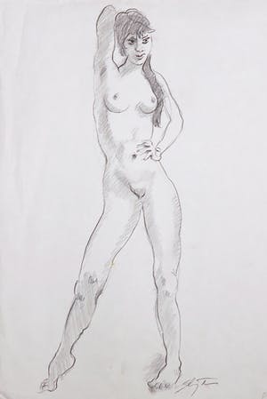 Jan Sluijters (jr.) - Tekening, Staand naakt kopen? Bied vanaf 1!