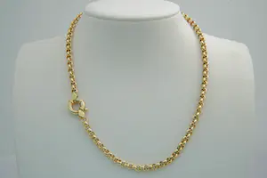 Acheter58 - Relatief licht 14Krt geel-gouden collier met ronde jasseron schakel? Enchérissez de 680!