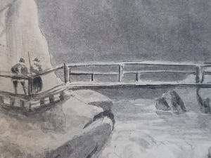 Niet of onleesbaar gesigneerd - Brug over rivier. kopen? Bied vanaf 1!