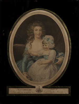 Petrol William Tomkins - Gravure, Gravin met kind - Ingelijst kopen? Bied vanaf 40!