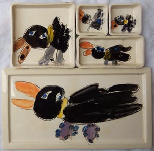 Niet of onleesbaar gesigneerd - Set van 5 schalen. kopen? Bied vanaf 10!