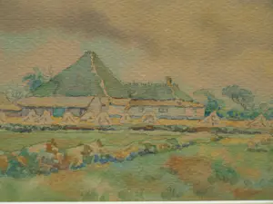 Ad Blok van der Velden - Ingelijste aquarel , Landschap Texel - 1947 kopen? Bied vanaf 250!
