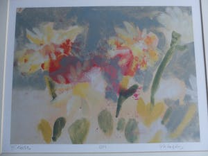 Viviane Klagsbrun - Zeefdruk. Stilleven met bloemen . kopen? Bied vanaf 20!