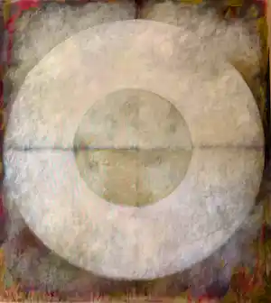 Ton Frenken - Olieverf op doek, 'Witte Cirkel' - 1990/2002 vendu pour 1750€ !