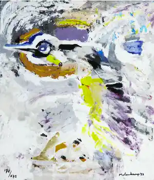 Nico Molenkamp - Zeefdruk, Vogel verkauft für € 47!