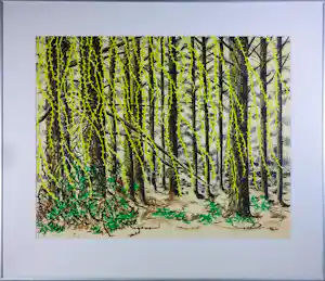 Jacobien de Rooij - Litho op papier, Cascade - Ingelijst vendu pour 50€ !