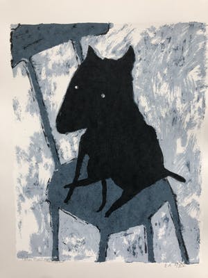 Peter Bastiaanssen - Hondje op stoel ZW II kopen? Bied vanaf 45!