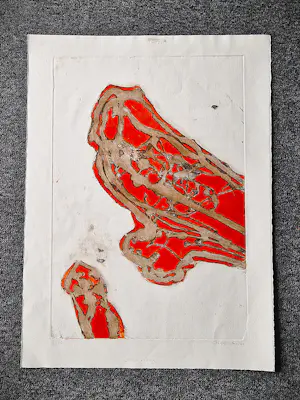 Cees Kortlang - Grote handgekleurde reliëf Ets/aquatint - potloodges. - zeer kleine oplage (10) kopen? Bied vanaf 59!