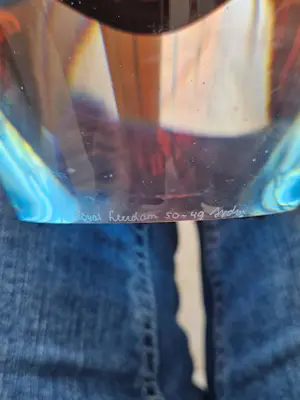 Siem van der Marel - Zwaar glazen rood blauwe vaas kopen? Bied vanaf 80!