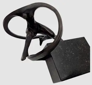 Frans van Straaten - Bronzen sculptuur: naakte dame op marmeren voet kopen? Bied vanaf 450!