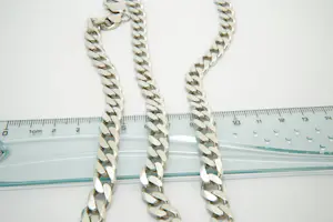 54 - Zware SET massief 1e ght. zilveren gourmette schakel collier en armband kopen? Bied vanaf 160!