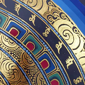 Niet of onleesbaar gesigneerd - Aum Mhane padhme hu mantra Mandala schilderij kopen? Bied vanaf 10!