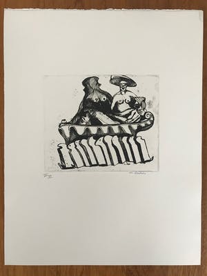 Vic Gentils - Gesigneerde ets - 1981 - 'Het Café' - VII/XX kopen? Bied vanaf 35!