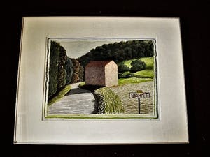 Erna van Mondfrans - Magnifiek pointillistisch Pastel "Landschap Arriege Frankrijk" gesigneerd - kopen? Bied vanaf 59!