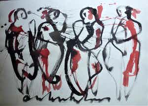 Anton Heyboer - Four women . verkocht voor € 350!