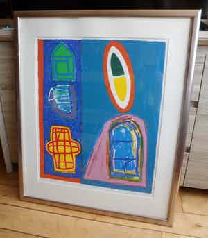 Dolf Verlinden - Zeefdruk. Titel, " D VIII / XV" verkocht voor € 75!