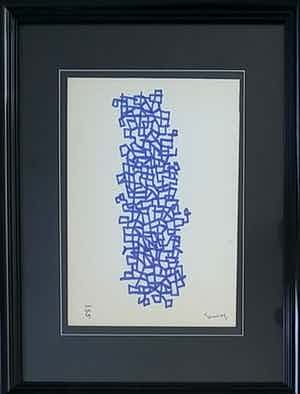 Siep van den Berg - Cumulus in blauwe inkt - zeldzaam! verkocht voor € 225!