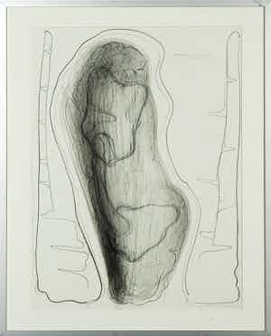Frank van den Broeck - Potloodtekening, Zonder titel - Ingelijst verkocht voor € 40!