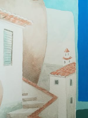 Niet of onleesbaar gesigneerd - originele aquarel van Kirsch, kleurige voorstelling kopen? Bied vanaf 1!