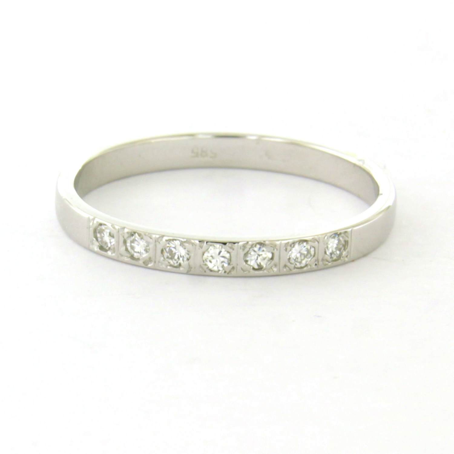 14k wit gouden ring met briljant geslepen diamant tot. 0.10ct – F/G - VS/SI kopen? Bied vanaf 220!