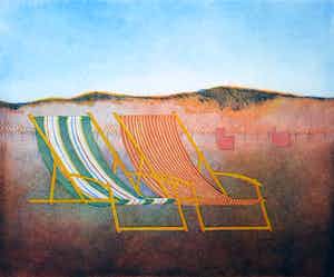 Tiny van der Sar - steendruk - Strandstoelen 1/10 - 21002 verkocht voor € 60!