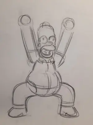 AcheterMatt Groening - originele productietekening The Simpsons, Homer ingelijst + Certificaat? Enchérissez de 90!
