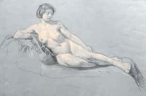 Casper Johannes Kampmeijer - liggend naakt verkocht voor € 50!