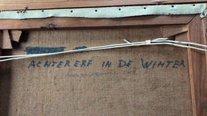 Frans Room - Achtererf in de Winter - 70er jaren - vroeg werk kopen? Bied vanaf 1!