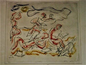 Wim Worm - Eigen druk - oplage 120 ex. - handgekleurde Ets - "Strand" gesigneerd kopen? Bied vanaf 10!