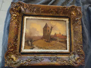 Xeno Munninghoff - Kerk landschap kopen? Bied vanaf 250!