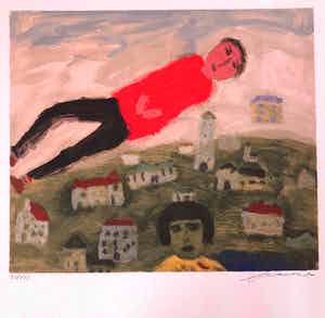 Eugene Brands - Gesigneerde zeefdruk uit 1995 - "Aan Eugenie" verkocht voor € 195!