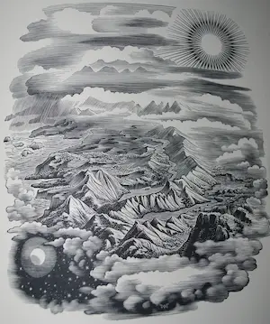 Dirk van Gelder - De Scheppingsdagen, 17 houtgravures 1950 plus Kerstgroet in houtgravure kopen? Bied vanaf 40!