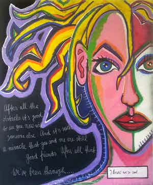 Tommy Raaijmakers - I know we're cool - Bijzonder groot schilderij! verkocht voor € 585!
