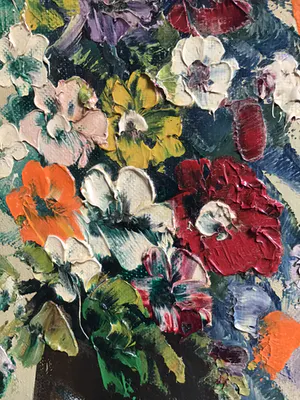 Niet of onleesbaar gesigneerd - Pot met bloemen. kopen? Bied vanaf 1!