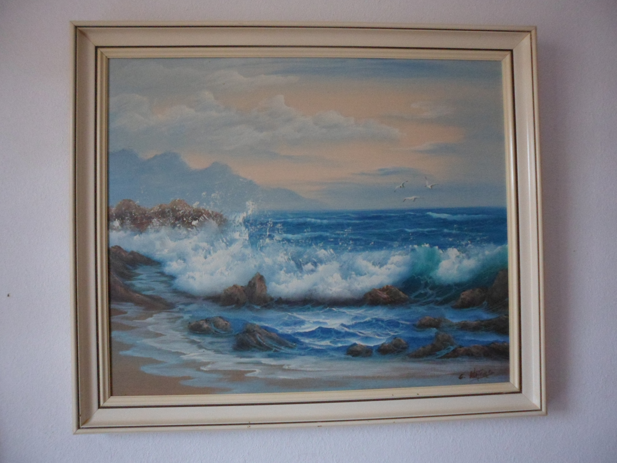 Niet of onleesbaar gesigneerd - Olieverf op doek, zeegezicht kopen? Bied vanaf 1!