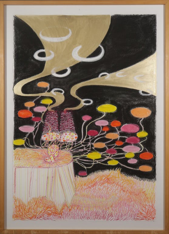 Jacolien de Jong - Jacolien de Jong: Krijttekening, Hersenspinsels - Ingelijst kopen? Bied vanaf 20!