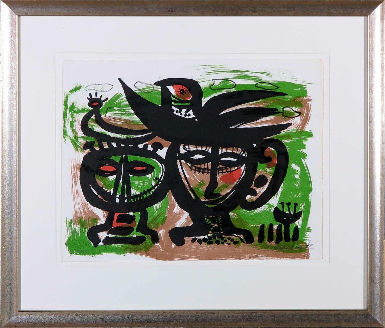 Anton Rooskens - Litho, Compositie - Ingelijst verkocht voor € 300!