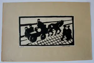 Wim Oepts - Linosnede: Paard en wagen kopen? Bied vanaf 399!